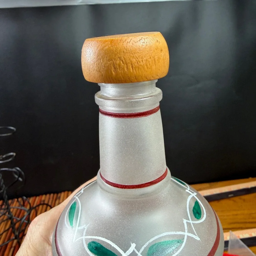 Dolphin Hand painted Decanter Set Rack w 6 shot glasses Island Tequila Tiki Set